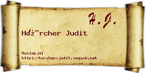 Hörcher Judit névjegykártya